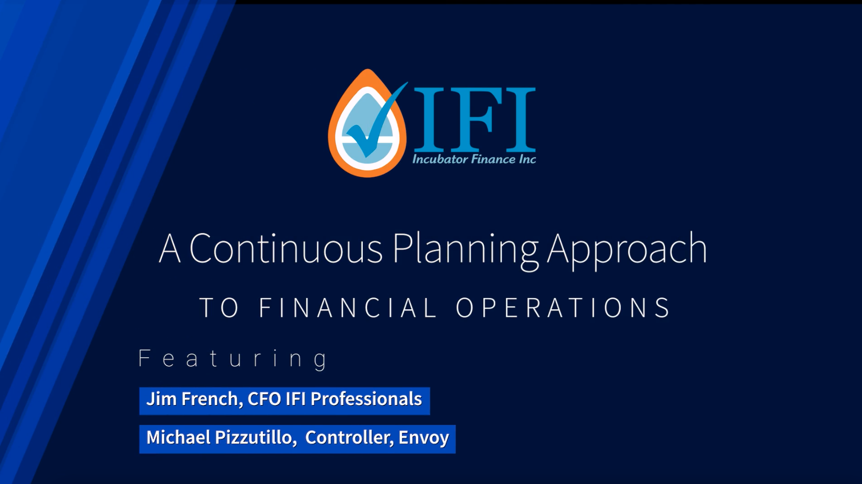A Continuous Planning Approach to Financial Operations
