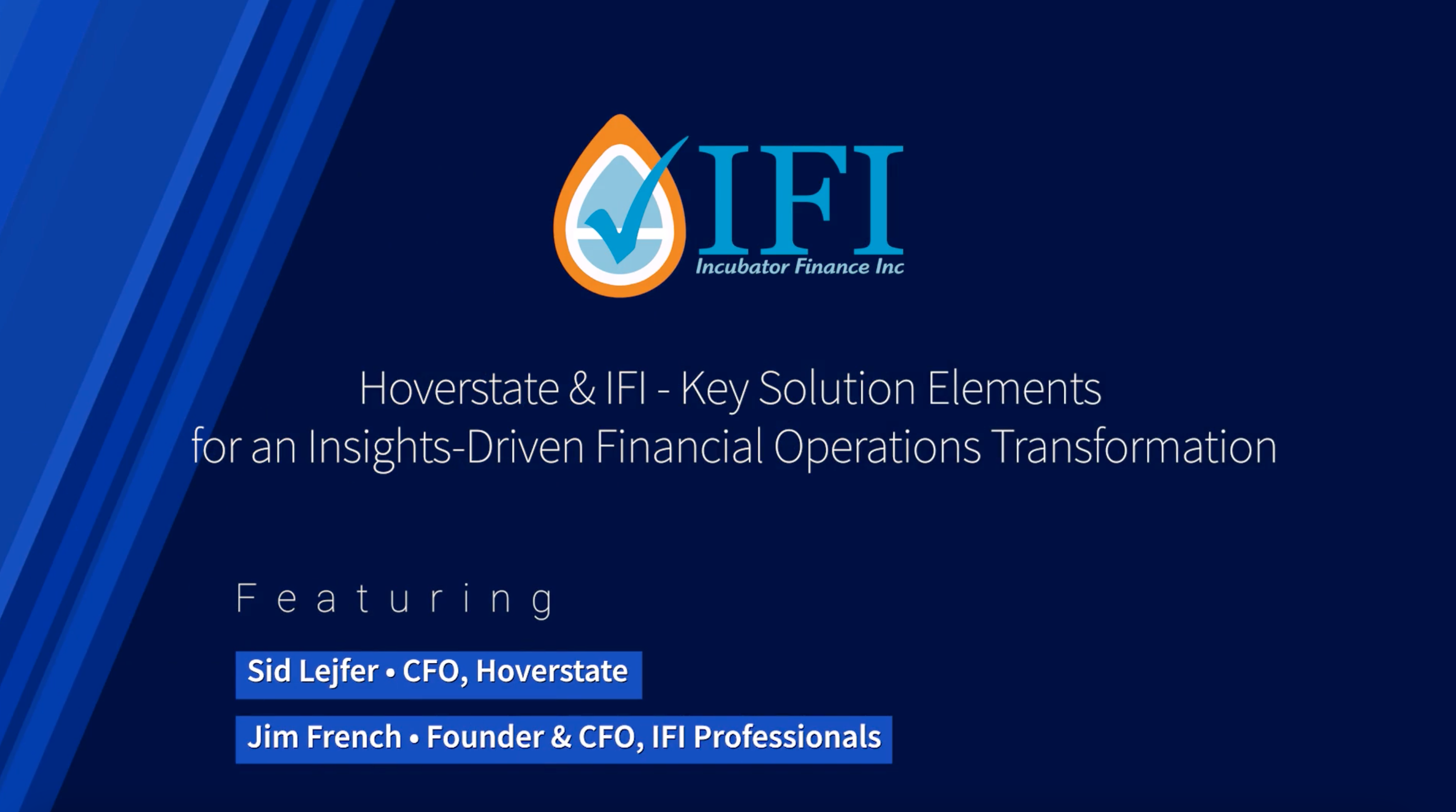 Hoverstate & IFI – Key Solution Elements for an Insights – Driven Financial Operations Transformation